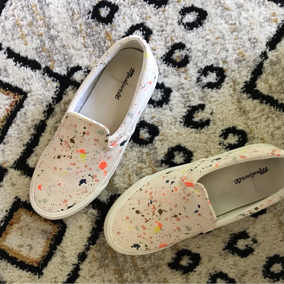 MADEWELL Sidewalk Slip-On Sneakers in Paint Spattered Recycled Canvas size 8.5 - Picture 9 of 10